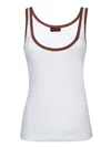 Gucci White Ribbed Cotton Web Tank Top