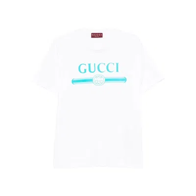 GUCCI GUCCI WHITE TOPS - T-SHIRTS & JERSEYS WOMEN