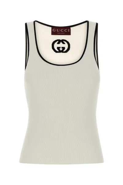 Gucci White Viscose Blend Tank Top