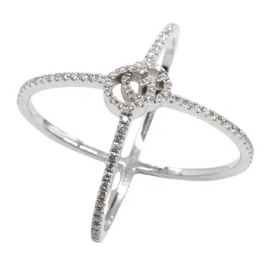 Pre-owned Gucci White White Gold (18k) Band Ring ()