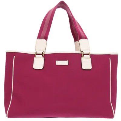 Pre-owned Gucci White Wine Canvas Tote Bag ()