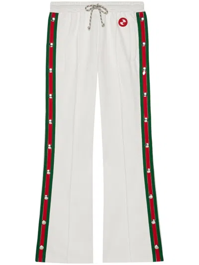 Gucci White Women's Web Stripe Track Pants From Fw23 Collection