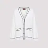 Gucci Incrocio Gg Ribbed-knit Cardigan In White