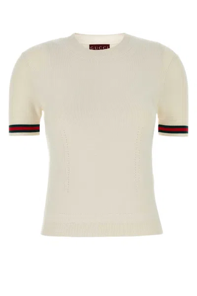 Gucci Women Extra Fine Cashmere-blend Top In White