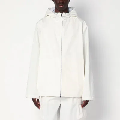 GUCCI GUCCI WHITE ZIP-UP JACKET WITH LOGO PRINT