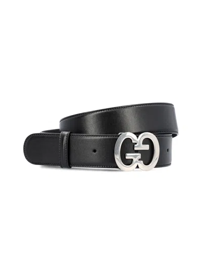 Gucci Wide Belt With Gg Buckle In Black
