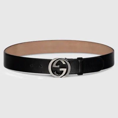 Gucci Wide Belt With Interlocking G Buckle In Green