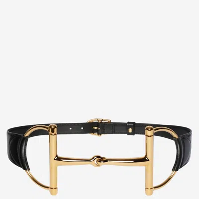 Gucci Wide Belt With Oversized Clasp In Black