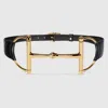 Gucci Wide Belt With Oversized Horsebit In Black