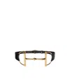 Gucci Wide Belt With Oversized Horsebit In Black