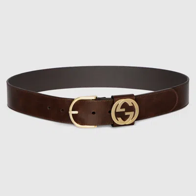 Gucci Wide Belt With Round Buckle In Red
