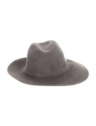 Pre-owned Gucci Wide Brim Fedora Hat In Gray