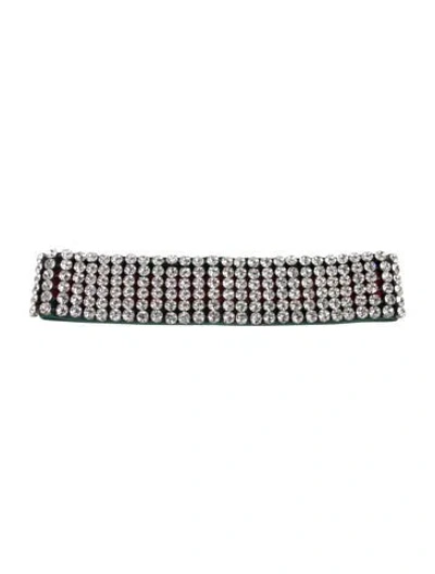 Pre-owned Gucci Wide Crystal Embellishments Waist Belt In Red