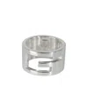 Gucci Wide Cutout G Silver Ring (authentic Pre-loved) In Metallic
