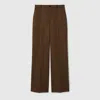 Gucci Women Technical Panama Trousers In Brown