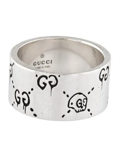 Pre-owned Gucci Wide Gg Ghost Ring In Multicolor