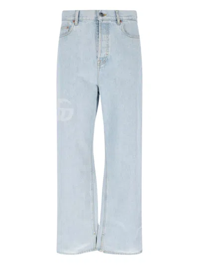 Gucci Button Fly Jeans In Blue