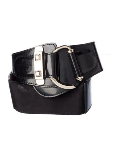 Pre-owned Gucci Wide Leather Belt In Black