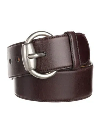 Pre-owned Gucci Wide Leather Belt In Brown