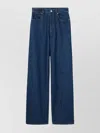 Gucci Blue Jeans With Belt Loops And Logo Patch On The Rear In Denim Woman