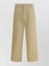 Gucci Wide Leg Cotton Trousers In Neutral