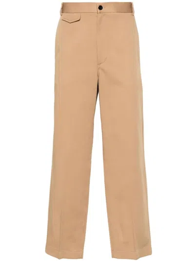 Gucci Wide Leg Cropped Pants In Brown