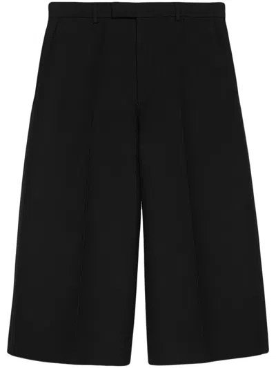 Gucci Houndstooth Wool Pant With Embroidery In Black