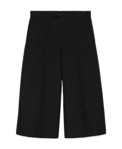 Gucci Wide-leg Cropped Trousers In Black  
