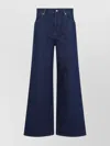 Gucci Blue Jeans With Logo Patch On The Rear And Wide Leg In Denim Woman