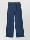 Gucci Blue Jeans With Belt Loops And Logo Patch On The Rear In Denim Woman