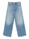 Gucci Women Wide-leg Denim Jeans In Blue