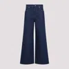 Gucci Blue Jeans With Belt Loops And Logo Patch On The Rear In Denim Woman In Dark Blue