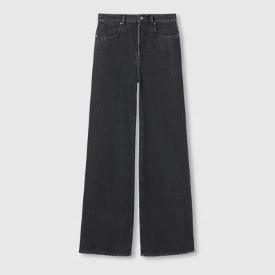 GUCCI GUCCI HOSE AUS DENIM MIT WEITEM BEIN