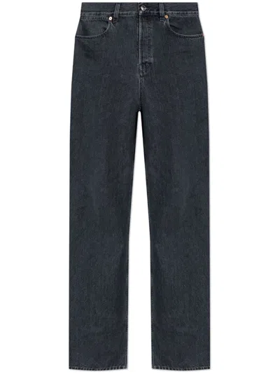 Gucci Wide Leg Denim Pants In Black
