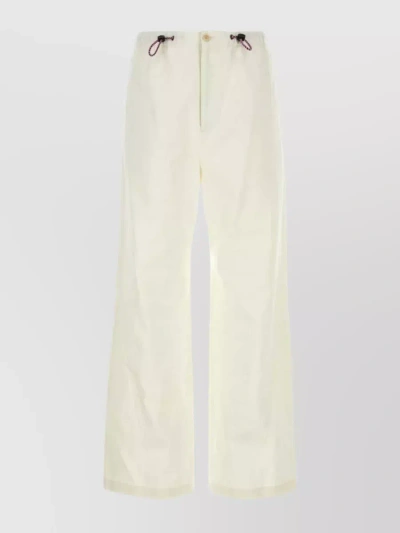 Gucci Wide-leg Drill Trousers With Elasticated Waistband In White