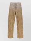 Gucci Wide Leg High Waist Trousers With All-over Pattern