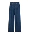 Gucci Blue Jeans With Belt Loops And Logo Patch On The Rear In Denim Woman In Blue