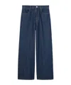 Gucci Blue Jeans With Belt Loops And Logo Patch On The Rear In Denim Woman In Blue