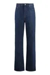 Gucci Logo Patch Straight-leg Jeans In Blue