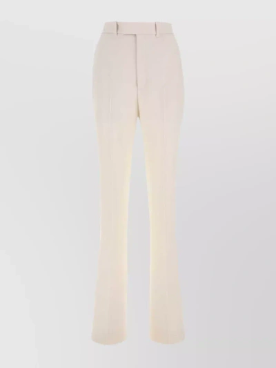 Gucci Wide-leg Pants With Belt Loops And Back Pockets In Cream