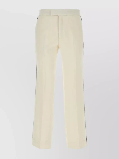 Gucci Wide-leg Tweed Trousers With Elasticated Waistband In Beige