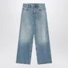 Gucci Wide Light Jeans With Faded Effect In Blue