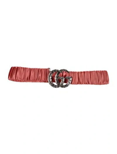 Pre-owned Gucci Wide Nylon Belt In Pink