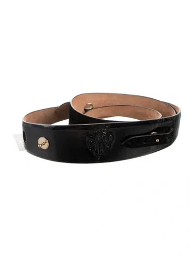 Pre-owned Gucci Wide Patent Leather Belt In Black