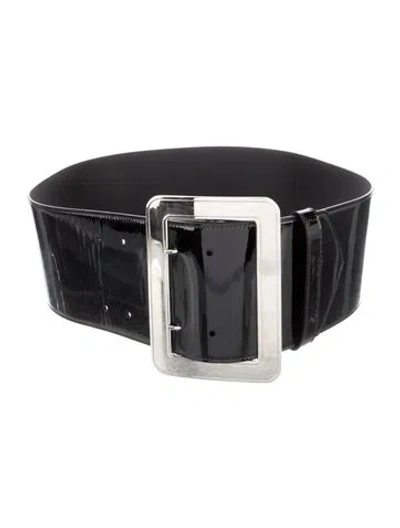 Pre-owned Gucci Wide Patent Leather Belt In Black