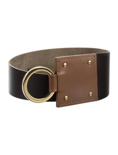 Pre-owned Gucci Wide Suede Belt In Brown
