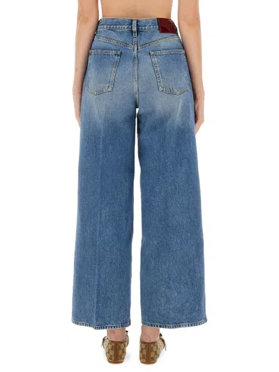 Gucci Wide-leg Cotton Jeans In Blue