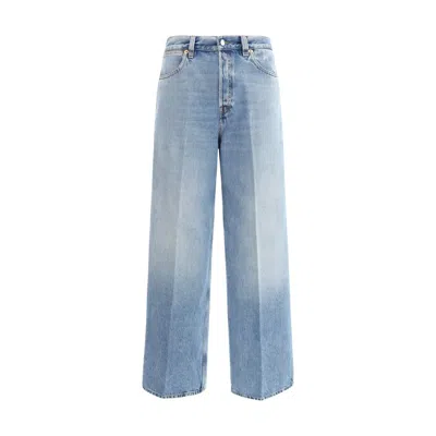 Gucci Wide-leg Light Wash Jeans In Blue