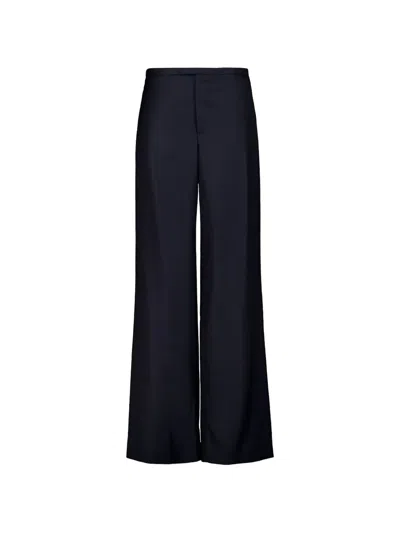 Gucci Wide-leg Wool Trousers In Blue
