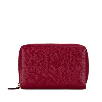 Pre-owned Gucci Wine Leather Long Wallet (bi-fold) ()